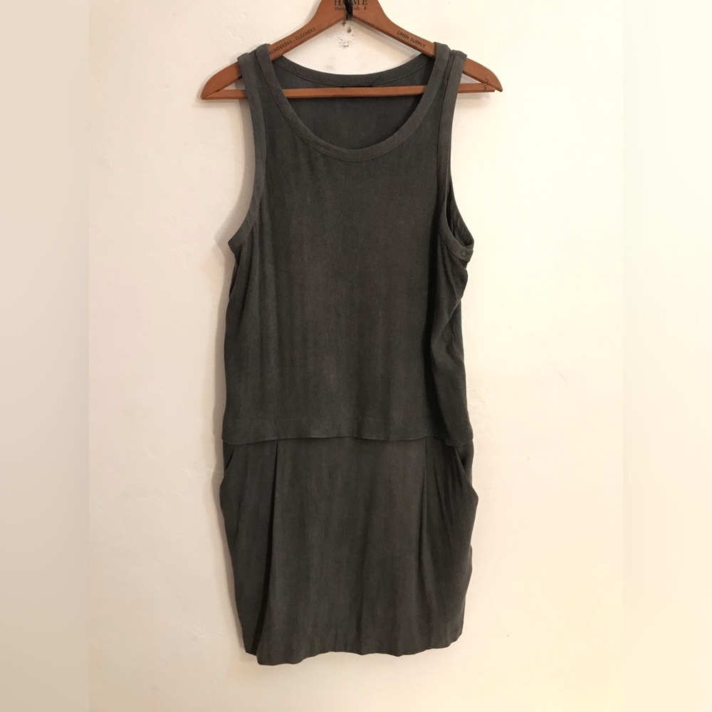 Theory Dress Women's 10 Sleeveless Gray Lagenlook Sleeveless